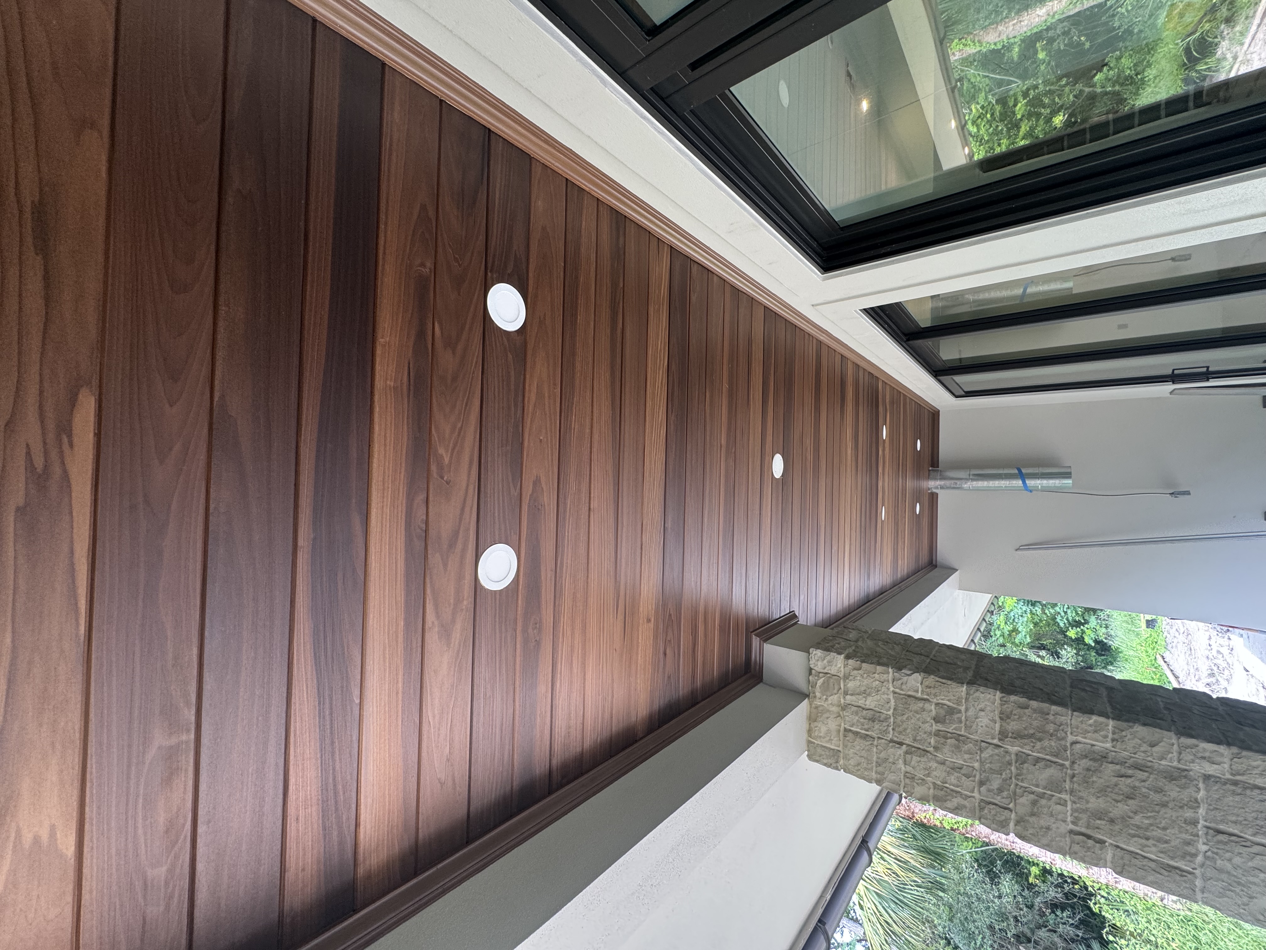 Tongue-and-groove ceiling millwork